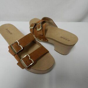 Dr. Scholl's Vibe Suede clog platform sandals Comfort buckles NEW Size Sz 9